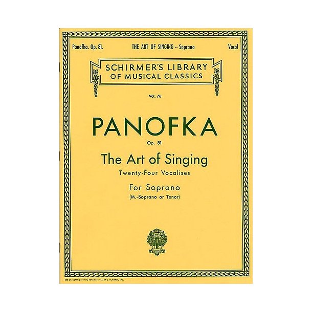 Heinrich Panofka: The Art Of Singing Op.81