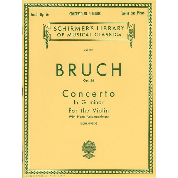 Max Bruch: Violin Concerto No.1 In G Minor Op.26 (Violin/Piano)