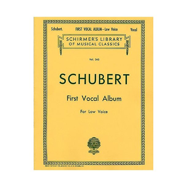Franz Schubert: First Vocal Album For Low Voice