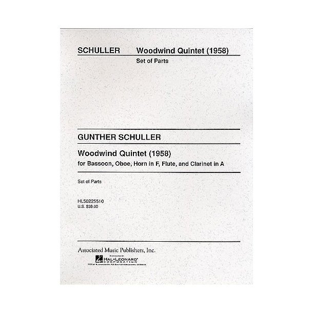 Gunther Schuller: Woodwind Quintet (Parts)