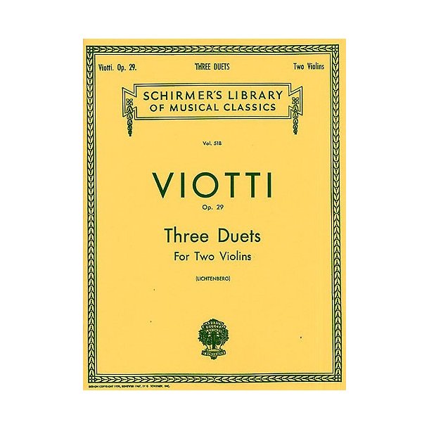 Giovanni Battista Viotti: Three Duets For Two Violins Op.29