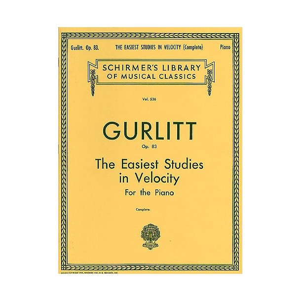 Cornelius Gurlitt: Easiest Studies In Velocity Op.83