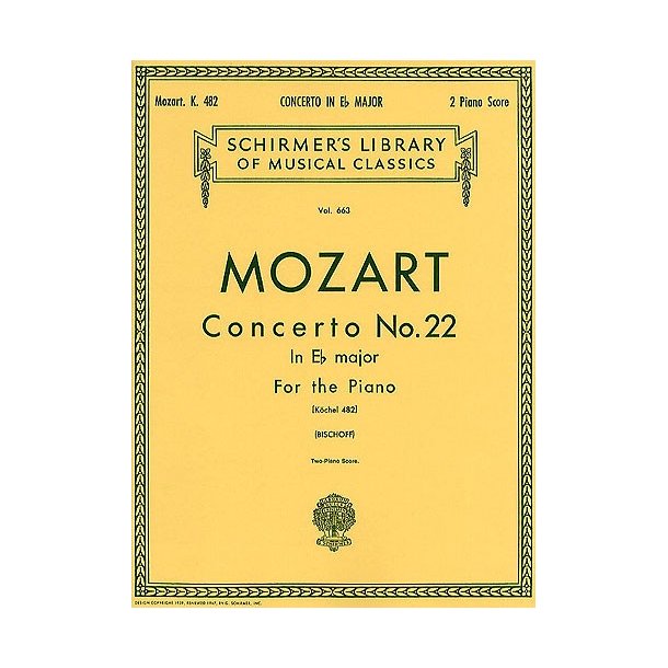 W.A. Mozart: Piano Concerto No.22 In E Flat K.482 (2 Piano Score)