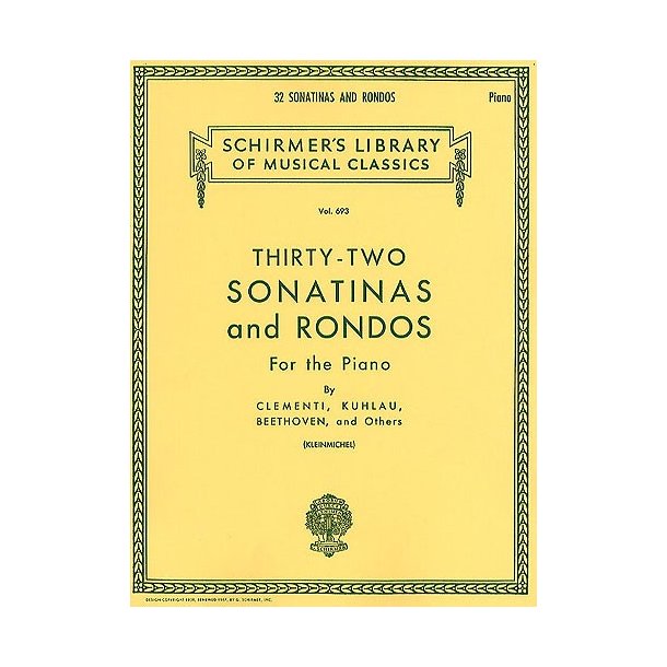 Thirty-Two Sonatinas And Rondos For Piano