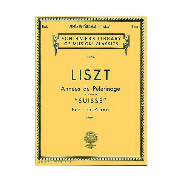 Franz Liszt: Annees De Pelerinage Book 1- Suisse