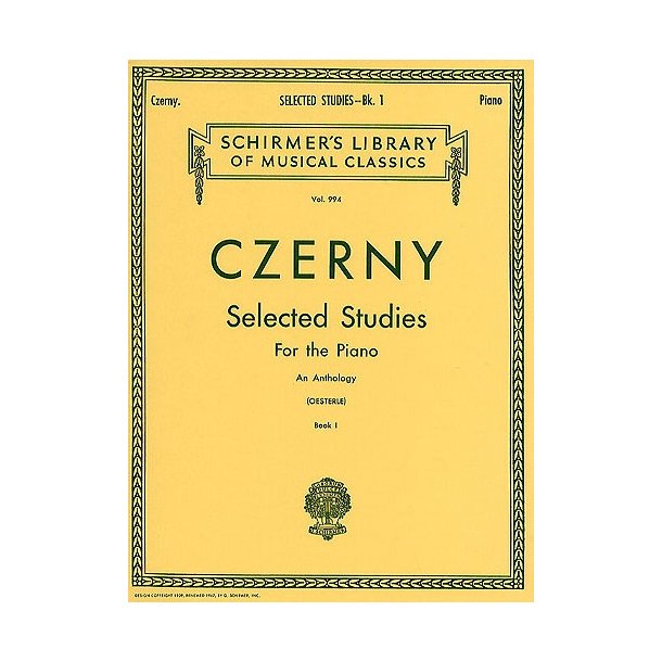 Carl Czerny: Selected Studies For The Piano - Book 1