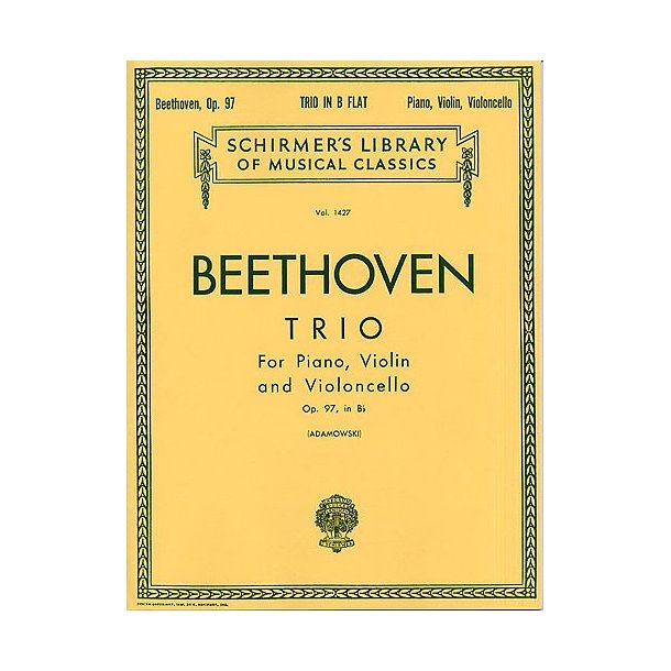 Beethoven: Piano Trio In B Flat 'Archduke' Op.97 (Score)