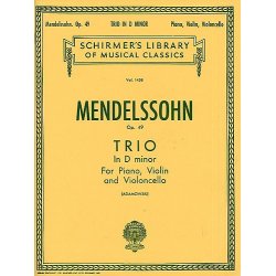 Felix Mendelssohn: Piano Trio No.1 In D Minor Op.49 (Score/Parts)