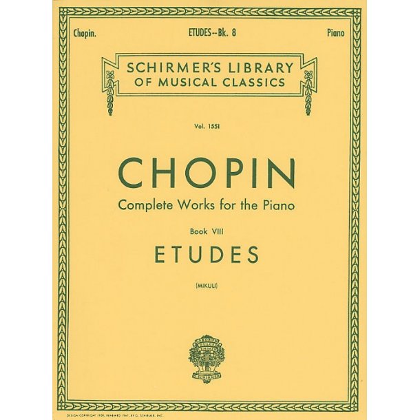 Frederic Chopin: Complete Works For The Piano Book VIII Etudes