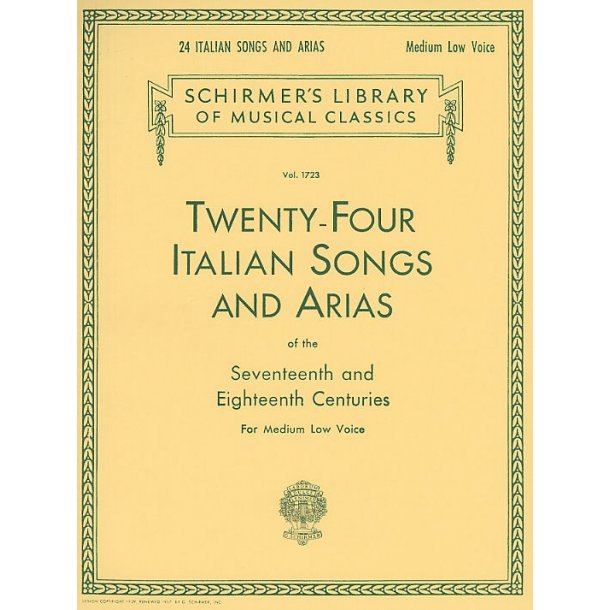 Twenty-Four Italian Songs And Arias Of The 17th And 18th Centuries - Medium Low Voice