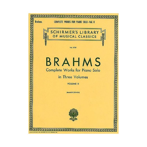Johannes Brahms: Complete Works For Piano Solo Volume 2