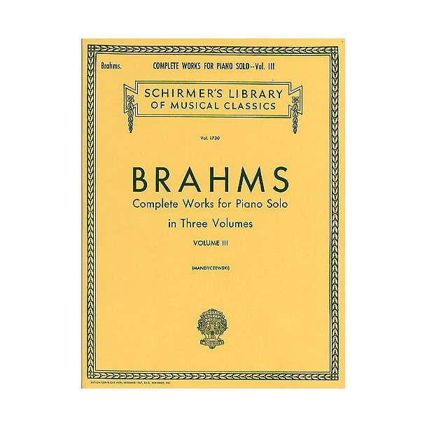 Johannes Brahms: Complete Works For Piano Solo Volume 3