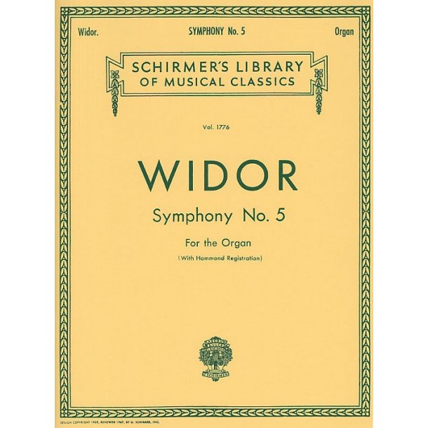 Charles-Marie Widor: Symphony No.5 For Organ