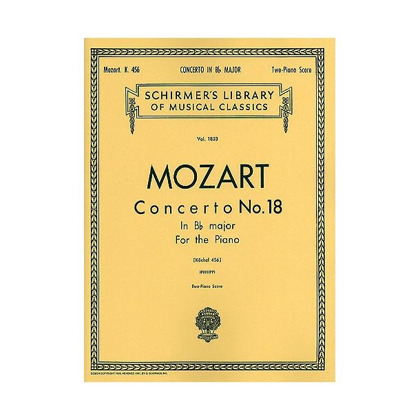 W.A. Mozart: Piano Concerto No.18 In B Flat K.456 (2 Piano Score)