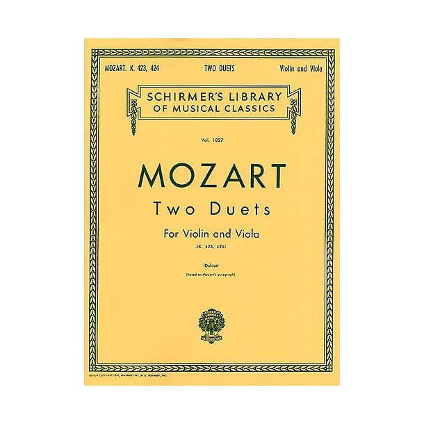 W.A. Mozart: Two Duets For Violin And Viola K.423/424