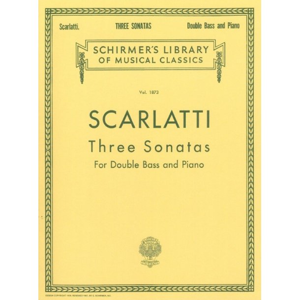 Alessandro Scarlatti: Three Sonatas For Double Bass