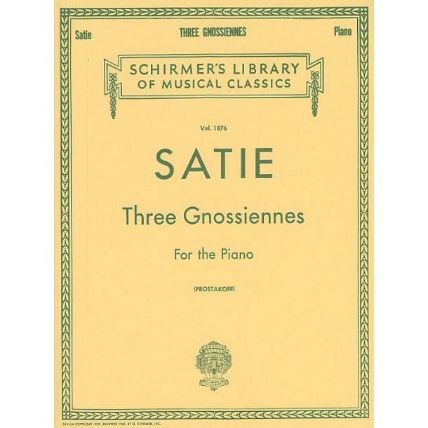 Erik Satie: Three Gnossiennes For The Piano