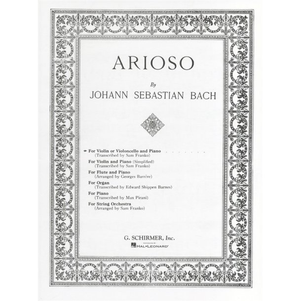 J.S. Bach: Arioso (Violin(Cello)/Piano)