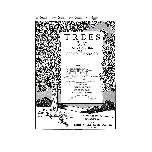 Oscar Rasbach: Trees (Low Voice)