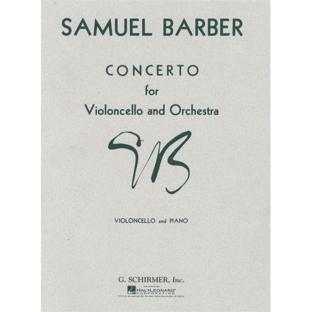 Samuel Barber: Concerto For Violoncello And Orchestra (Cello/Piano)