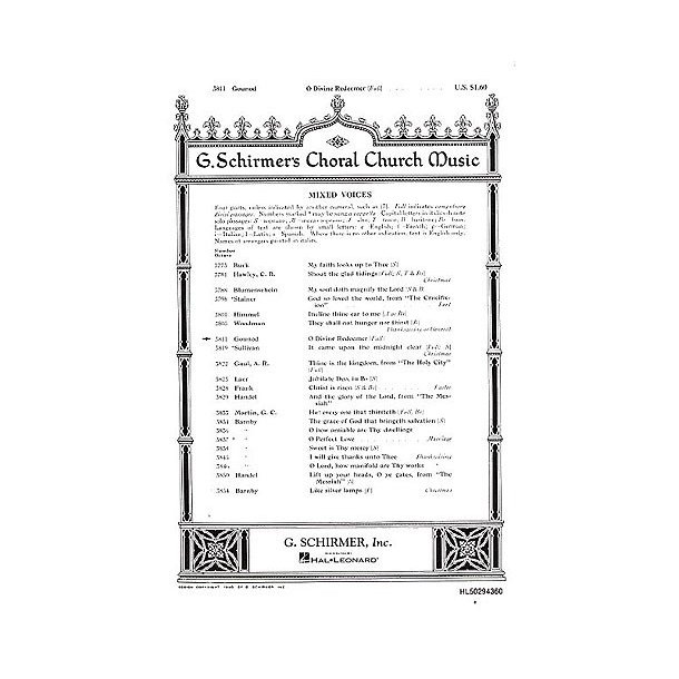 Charles Gounod: O Divine Redeemer (SATB)