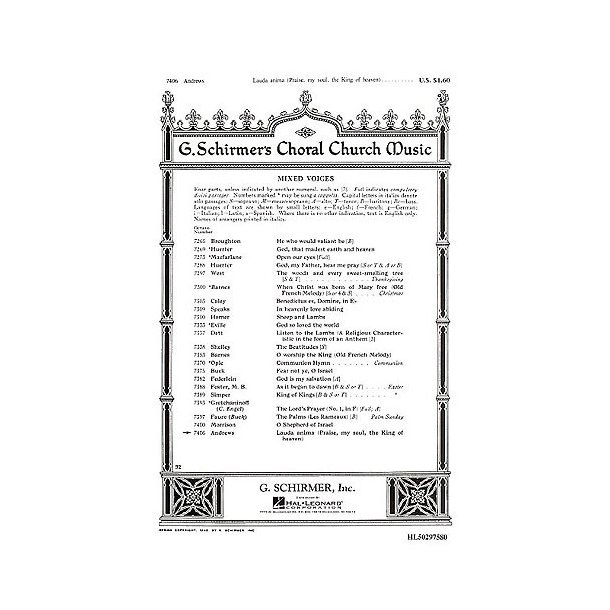 Mark Andrews: Laude Anima (Praise My Soul The King Of Heaven)