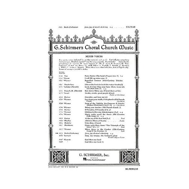 J.S. Bach: Jesu, Joy Of Man's Desiring (SATB)