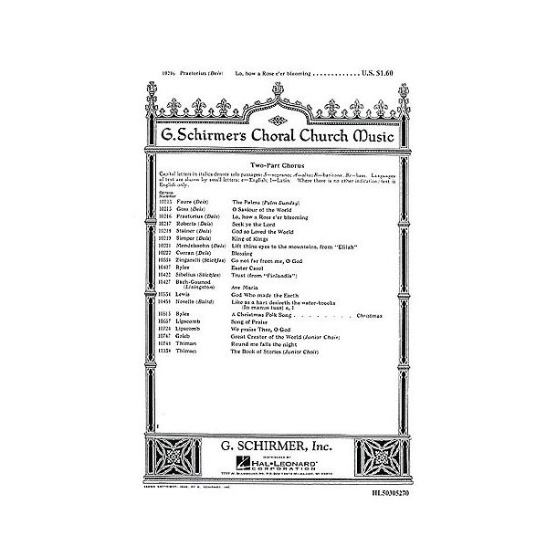 Michael Praetorius: Lo, How A Rose E'er Blooming (SA)