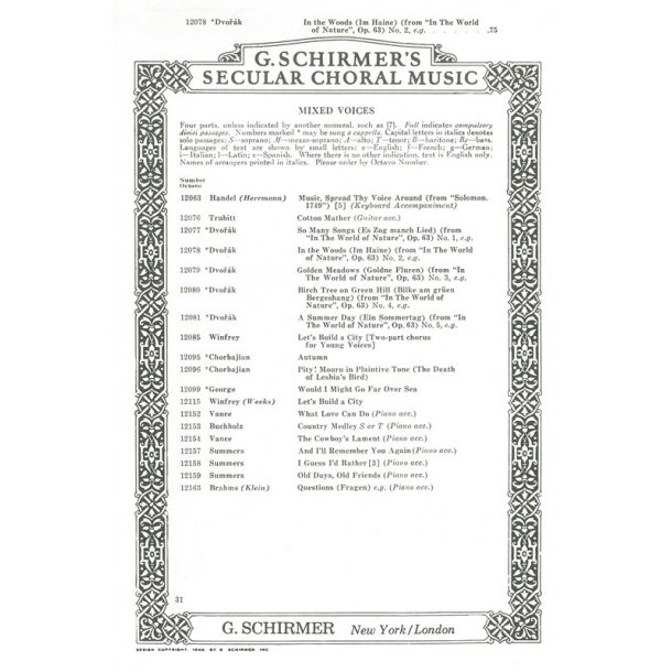 Antonin Dvorak: Im Haine Op.63 No.2