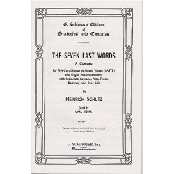 Heinrich Schutz: The Seven Last Words (Vocal Score)