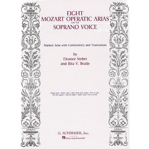Eight Mozart Operatic Arias For The Soprano Voice