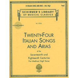 Twenty-Four Italian Songs And Arias Of The 17th And 18th Centuries - Medium High Voice (Book/CD)
