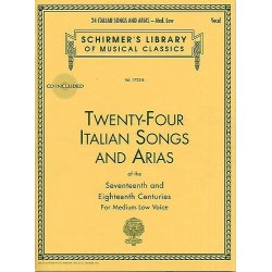 Twenty-Four Italian Songs And Arias Of The 17th And 18th Centuries - Medium Low Voice (Book/CD)
