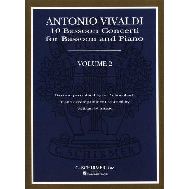 Antonio Vivaldi: 10 Bassoon Concerti Volume 2 (Bassoon And Piano)