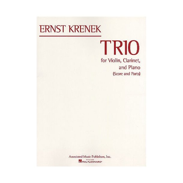 Ernst Krenek: Trio For Violin, Clarinet And Piano (Score/Parts)