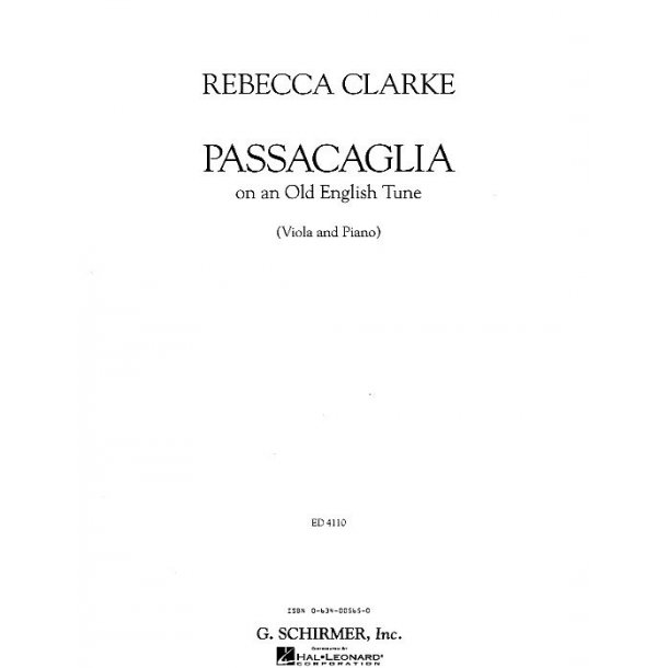 Rebecca Clarke: Passacaglia On An Old English Tune (Viola/Piano)