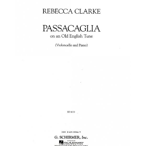 Rebecca Clarke: Passacaglia On An Old English Tune (Cello/Piano)