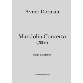 Avner Dorman: Mandolin Concerto - Piano Reduction