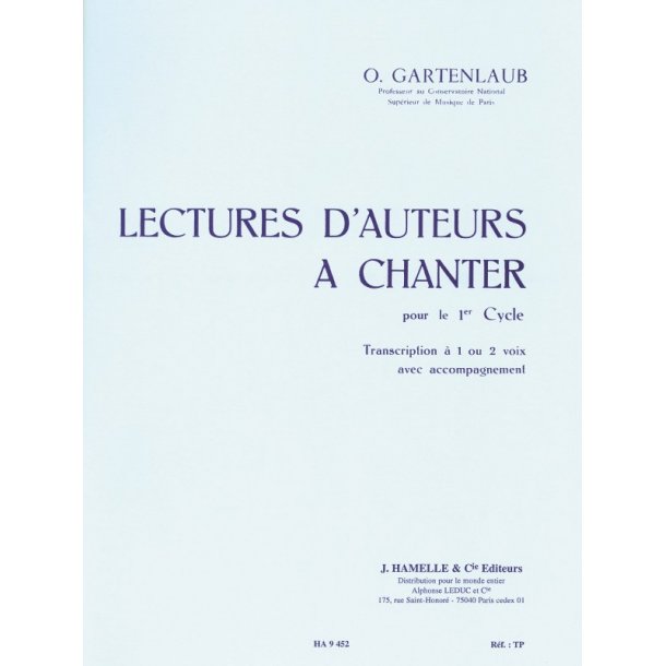Gartenlaub Lectures D'auteurs A Chanter Cycle 1 1 Or 2 Voices Book