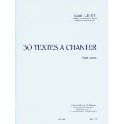 Lejet 30 Textes A Chanter Medium Voice Book