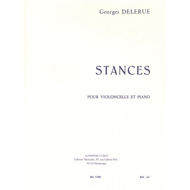 Georges Delerue: Stances (Cello & Piano)