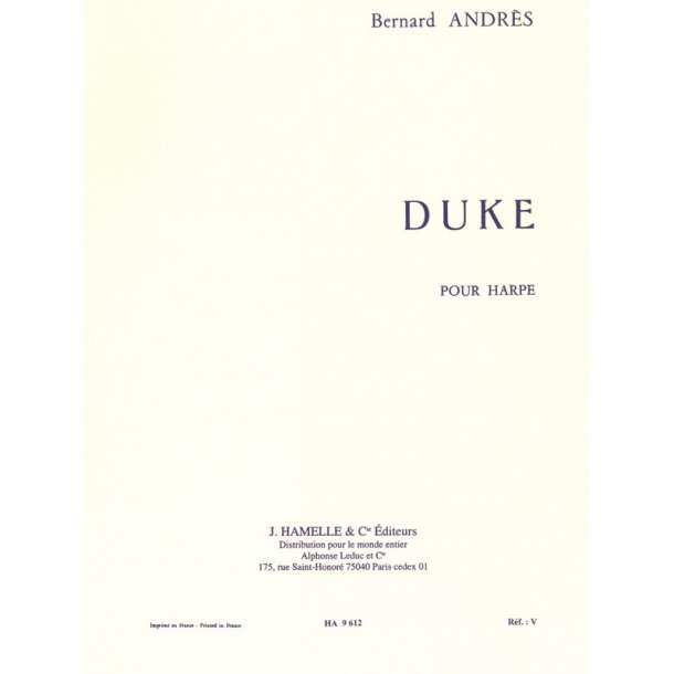 Bernard Andr&egrave;s: Duke (Harp solo)