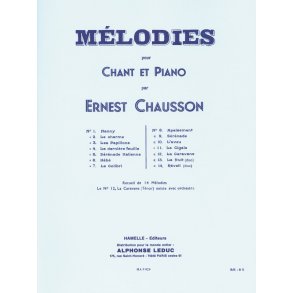 Chausson 14 Melodies Voice & Piano Book