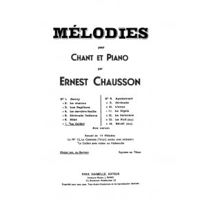 Chausson 14 Melodies No 7 Le Colibri Mezzo Soprano & Piano Book