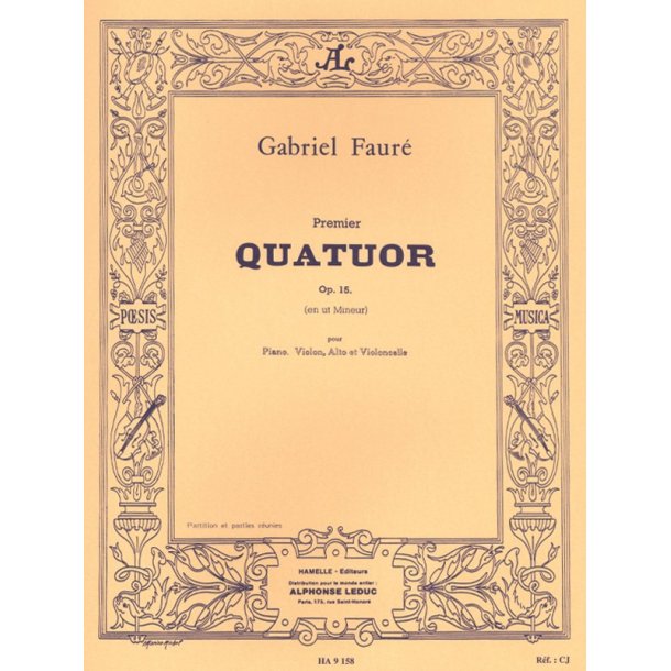 Quartet No 1 Op 15 C Min Pno Vln Vla Vc Sc/Parts