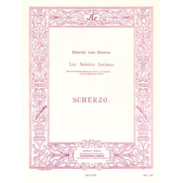 Van Goens Scherzo Op.12 Cello & Piano Book
