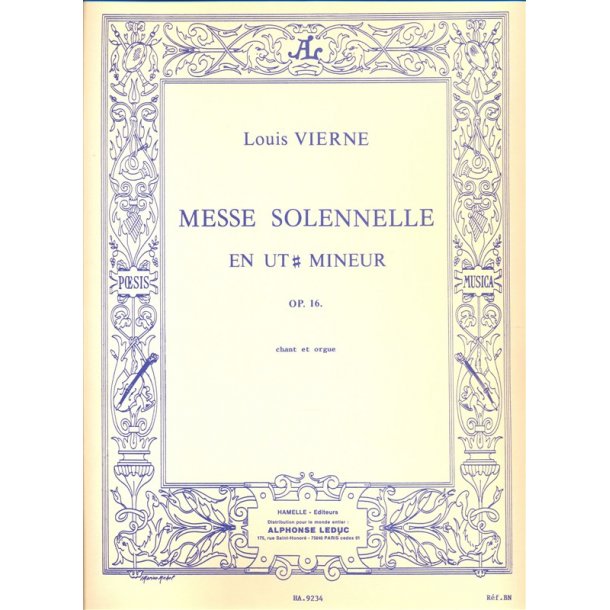 Messe solennelle en ut# mineur pour chant et deux orgues