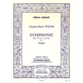 Widor Symphonie No3 Op13 Organ Book
