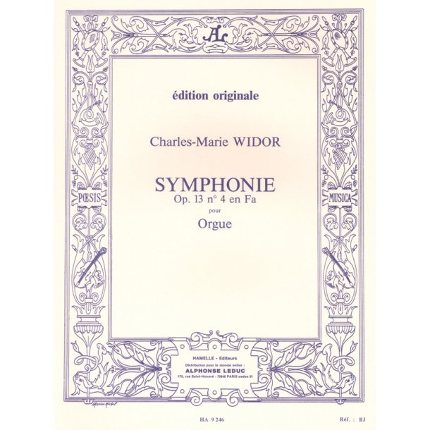 Widor Symphonie No4 Op13 Organ Book