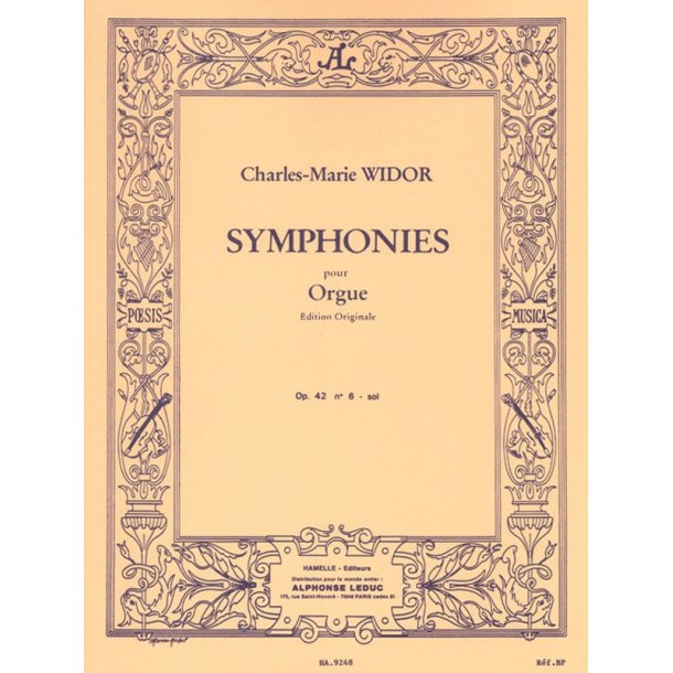 Widor Symphonie No6 Op42 Organ Book